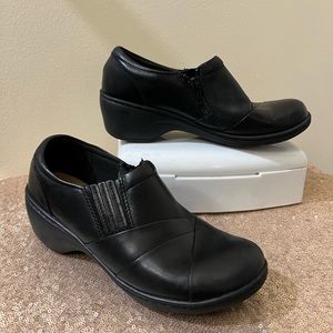 Clarks Black Slip-On Low Heel Shoes